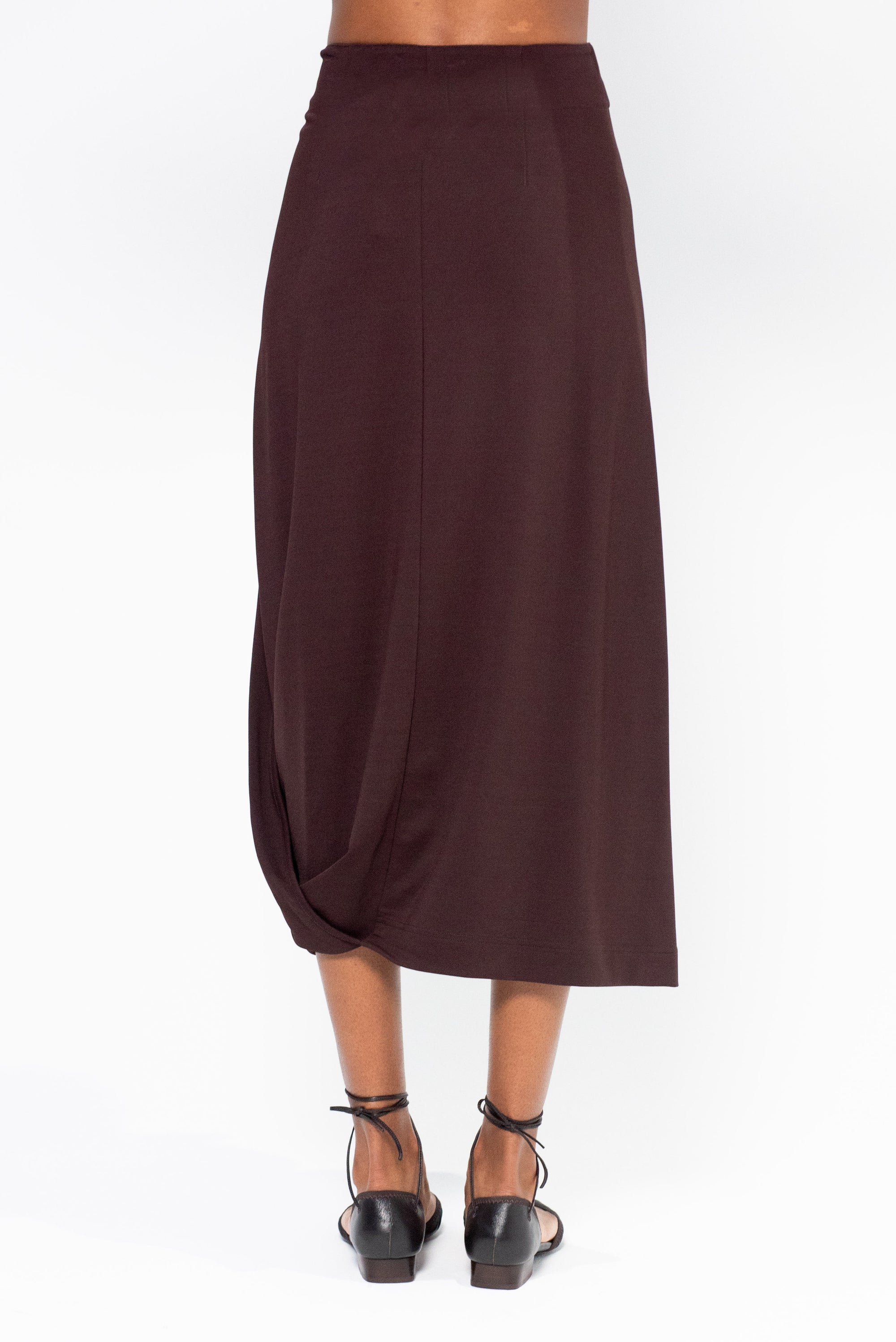 Twisted Hem Skirt, Dark Cherry