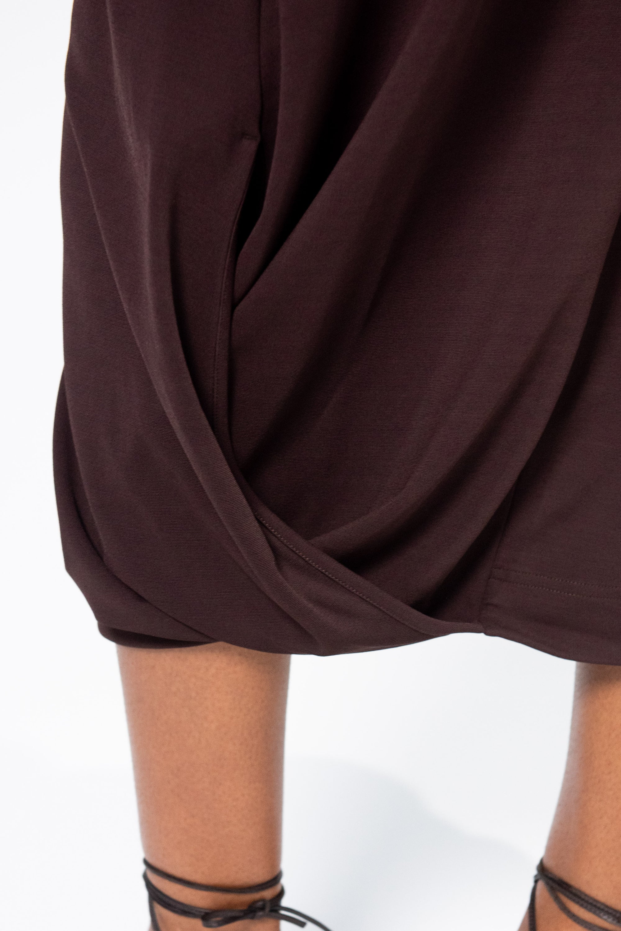 Twisted Hem Skirt, Dark Cherry