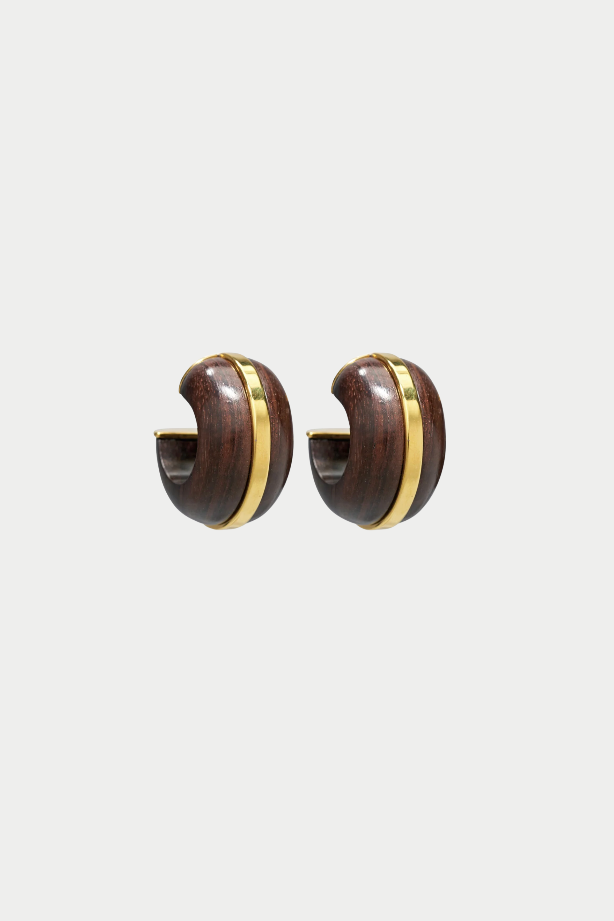 LIZZIE FORTUNATO JEWELS - Halo Hoops, Acacia Wood