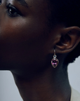 Hera Earrings, Pink Topaz