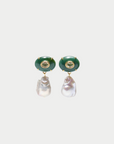 LIZZIE FORTUNATO JEWELS - Plaza Pearl Earrings, Jade