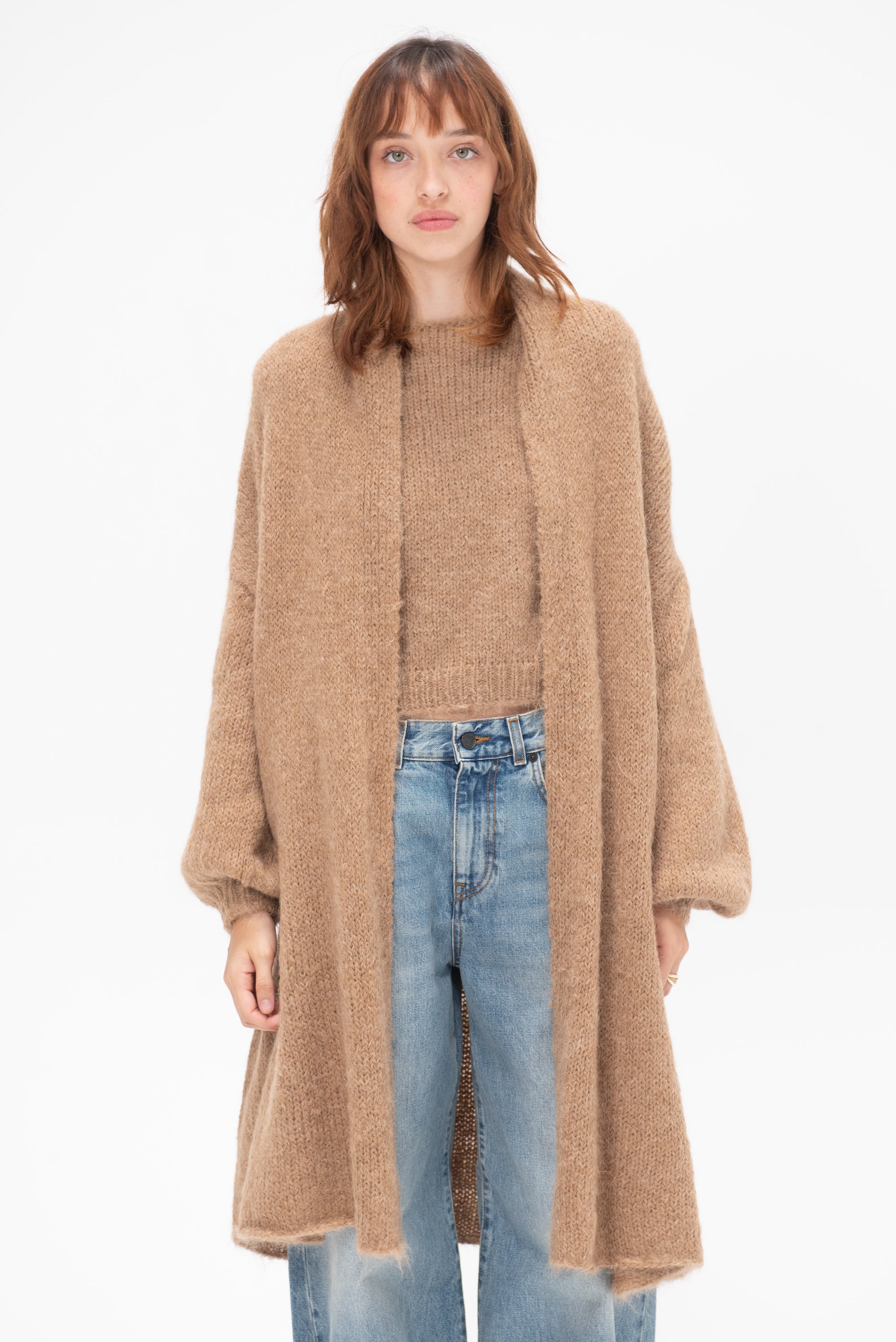 LOUIZA BABOURYAN - Alpaca Cardigan, Camel