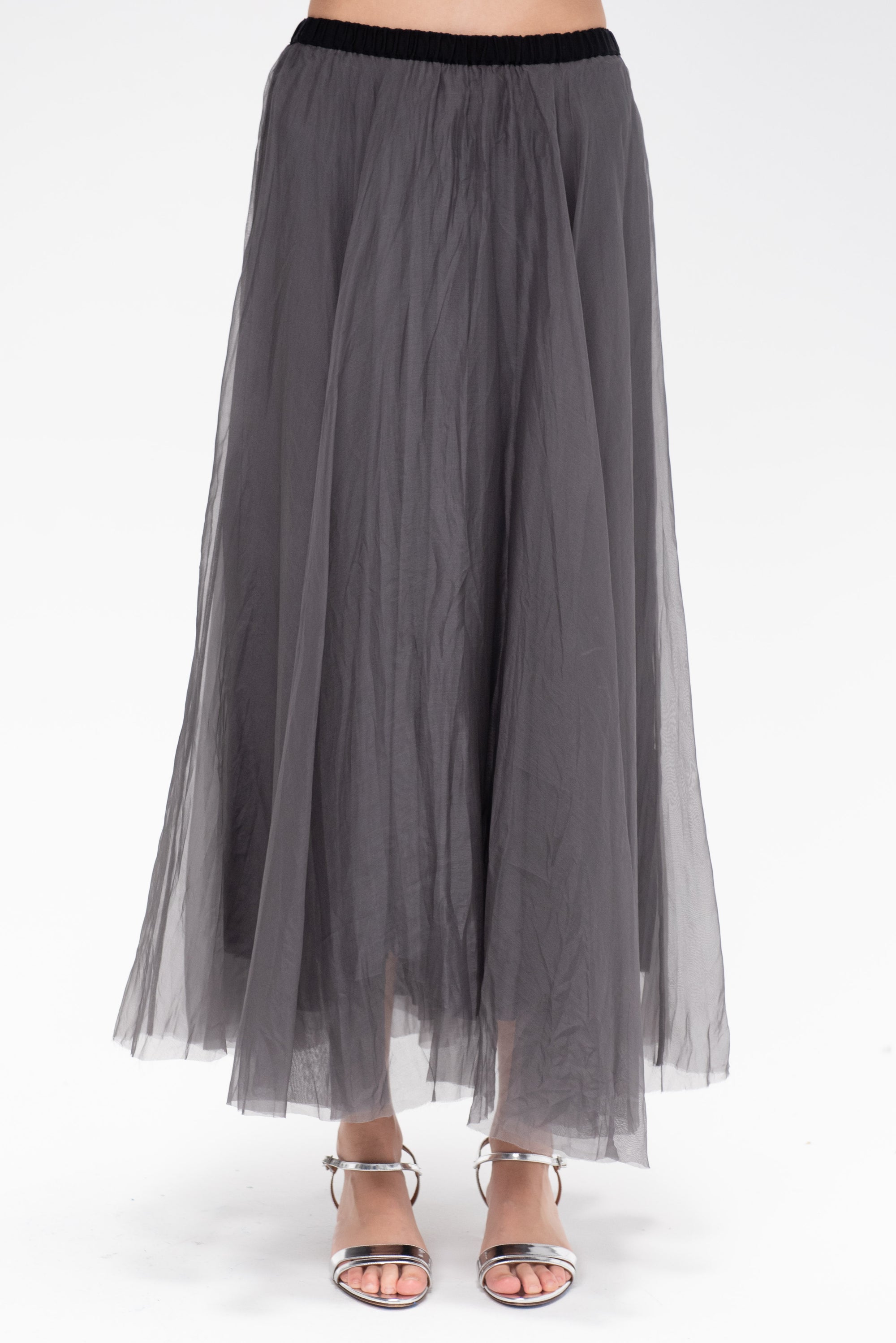 LOUIZA BABOURYAN - Long Skirt, Grey