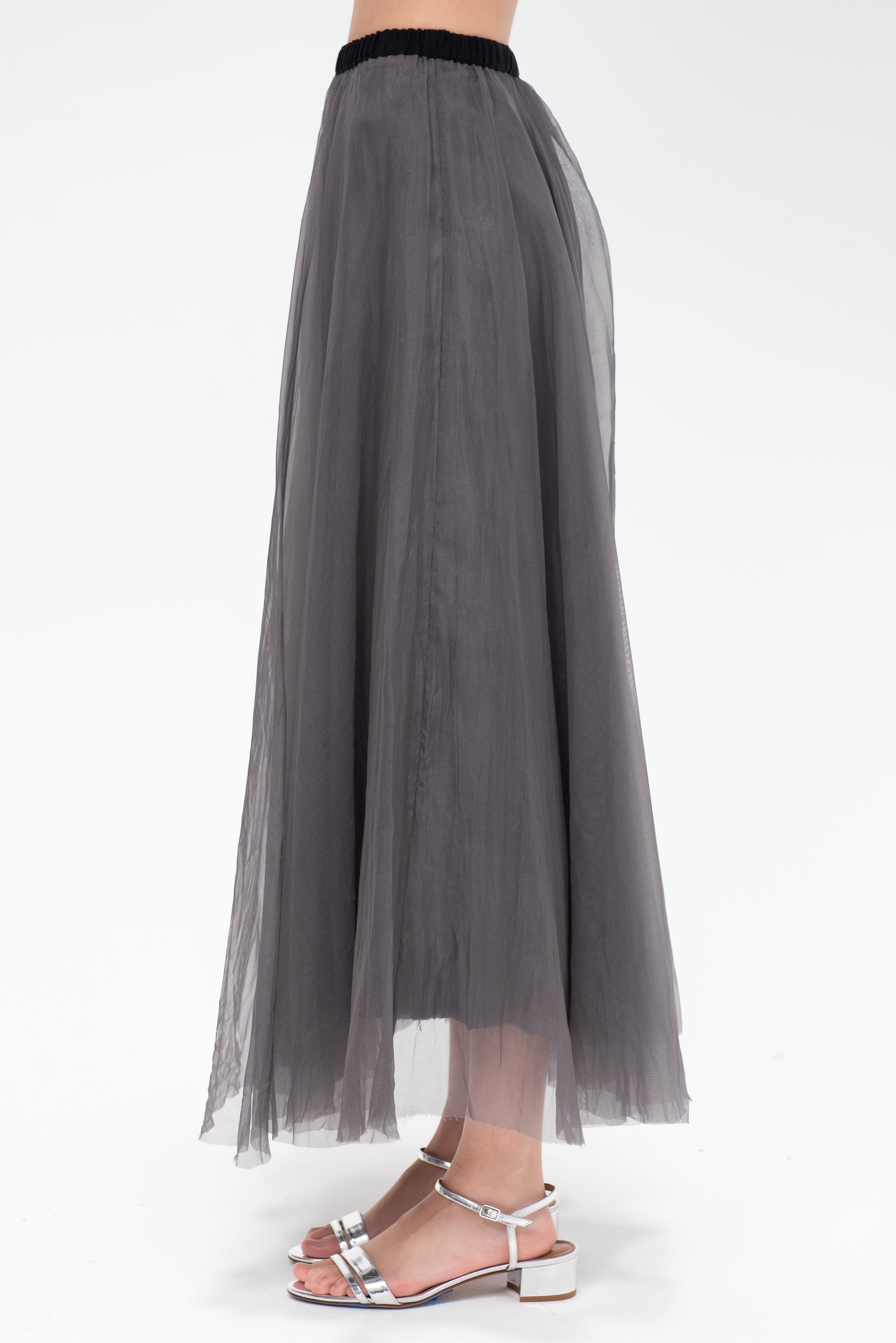 LOUIZA BABOURYAN - Long Skirt, Grey