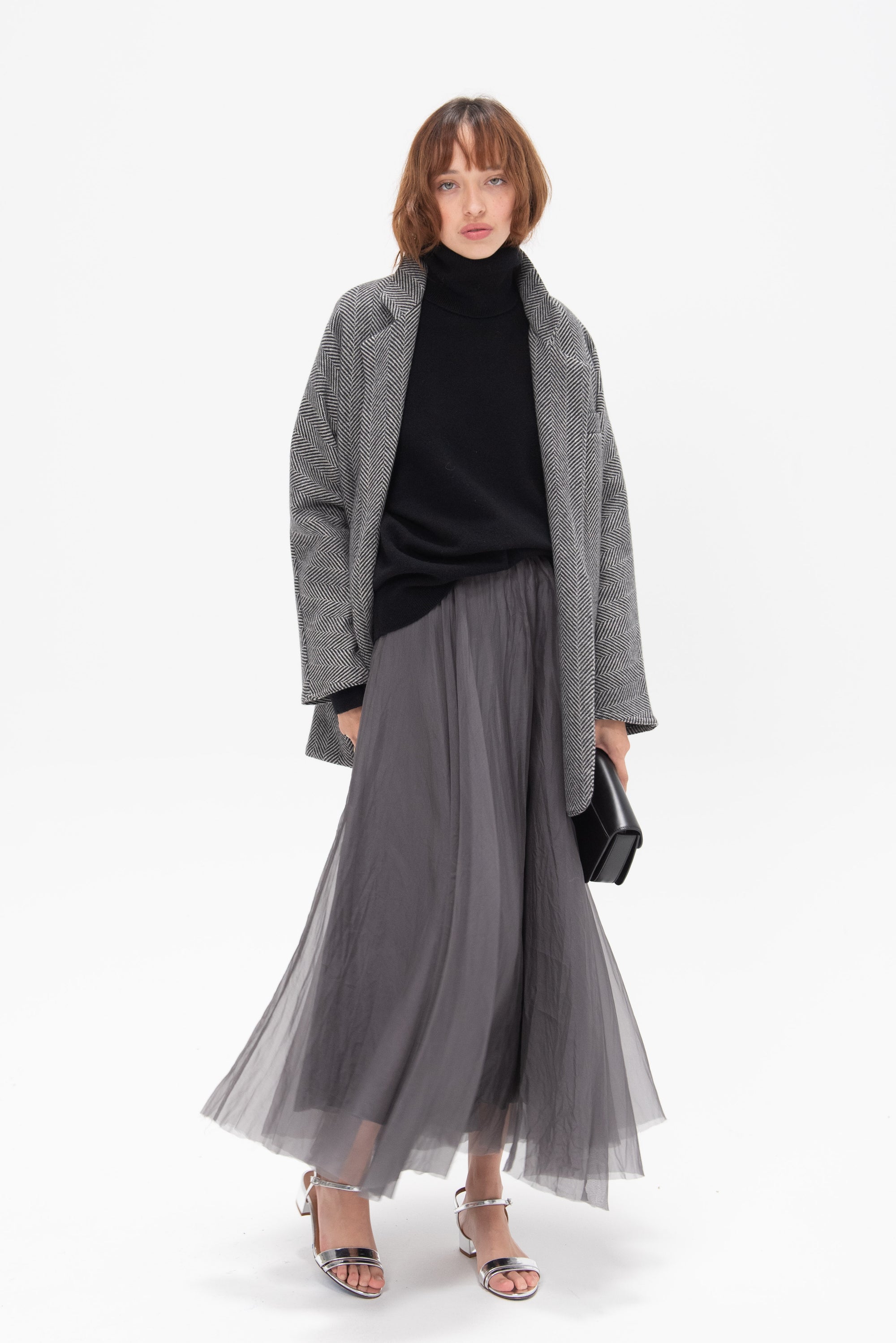 LOUIZA BABOURYAN - Long Skirt, Grey