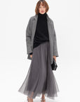 LOUIZA BABOURYAN - Long Skirt, Grey