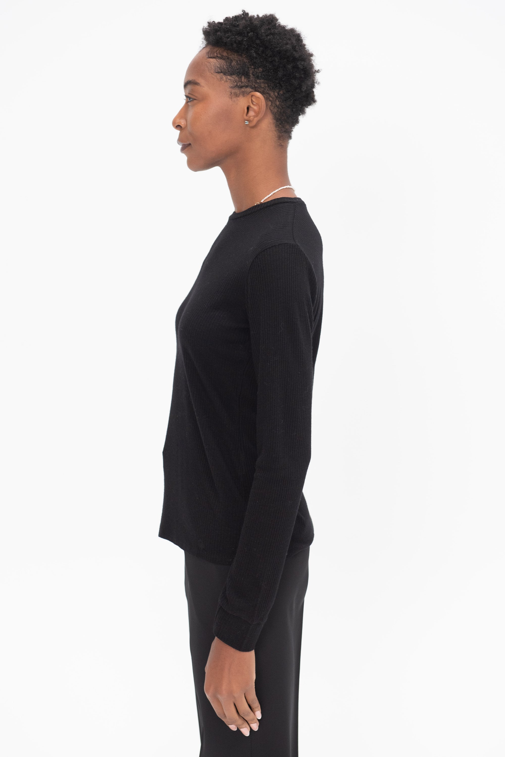 LOULOU STUDIO - Ortigia Long Sleeves T-Shirt, Black