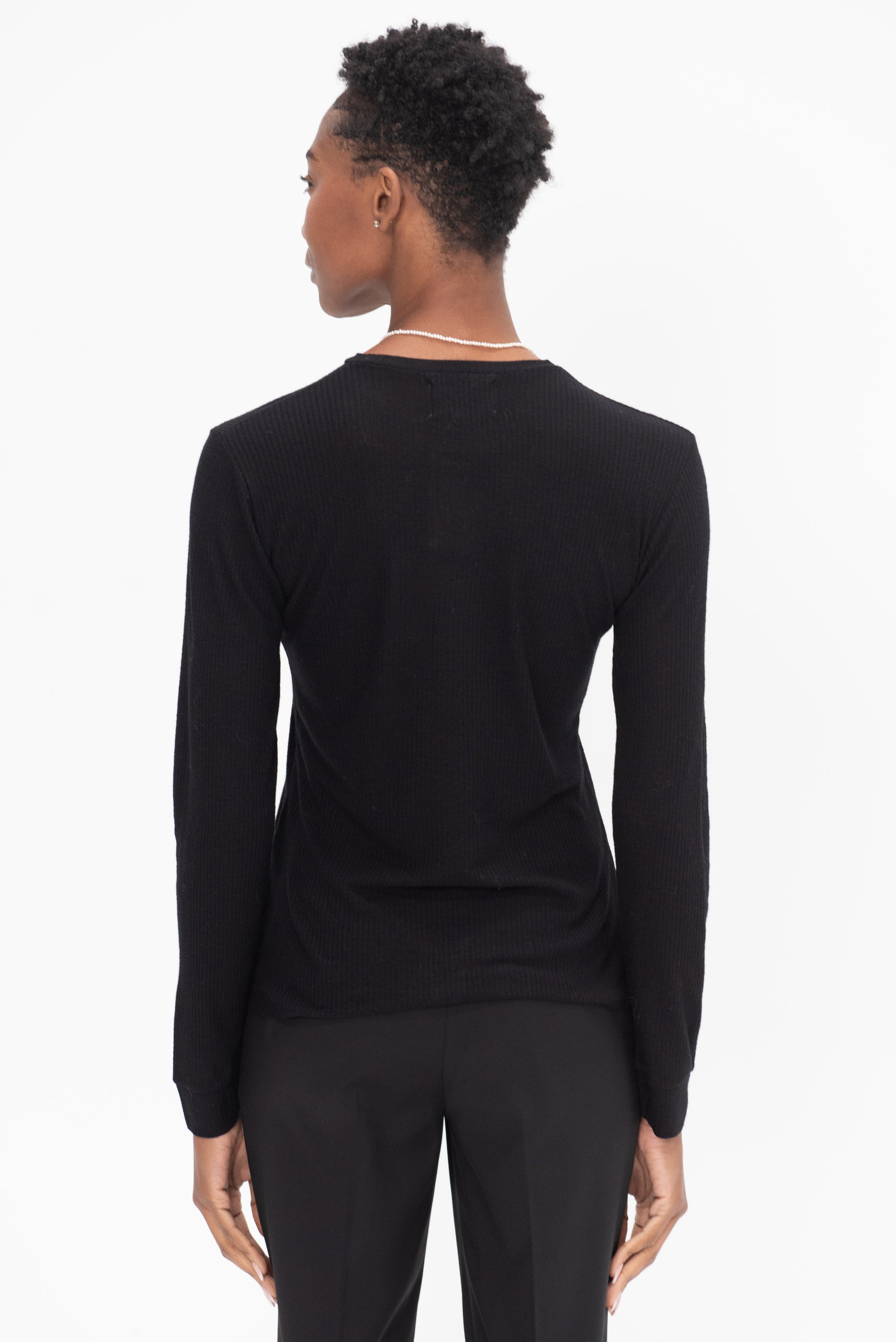 LOULOU STUDIO - Ortigia Long Sleeves T-Shirt, Black