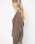 Deep V Neck Sweater, Wood