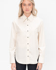 Long-sleeve Shirt, Ivory & Black Stripes