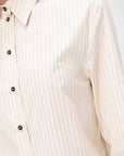 Long-sleeve Shirt, Ivory & Black Stripes