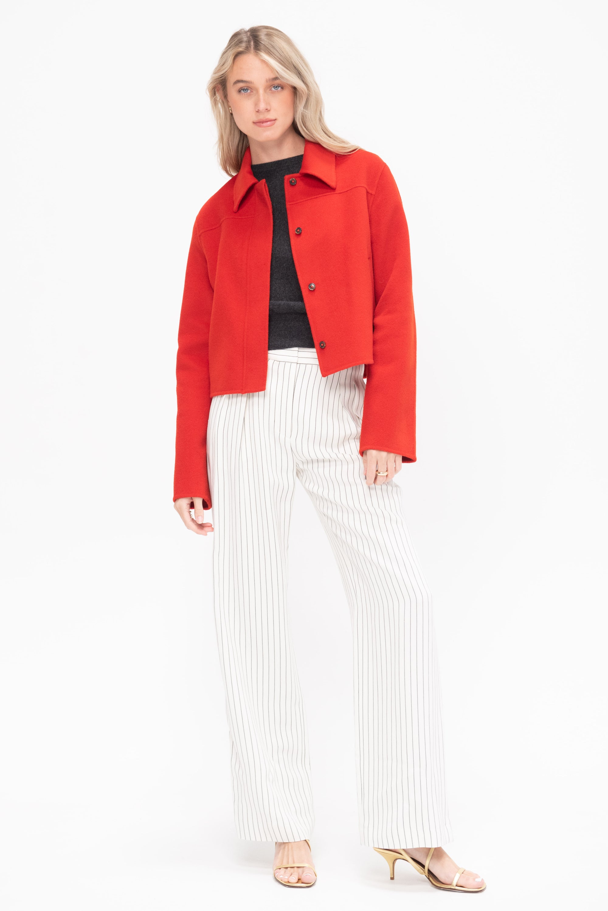 Short Boxy Coat, Tomato