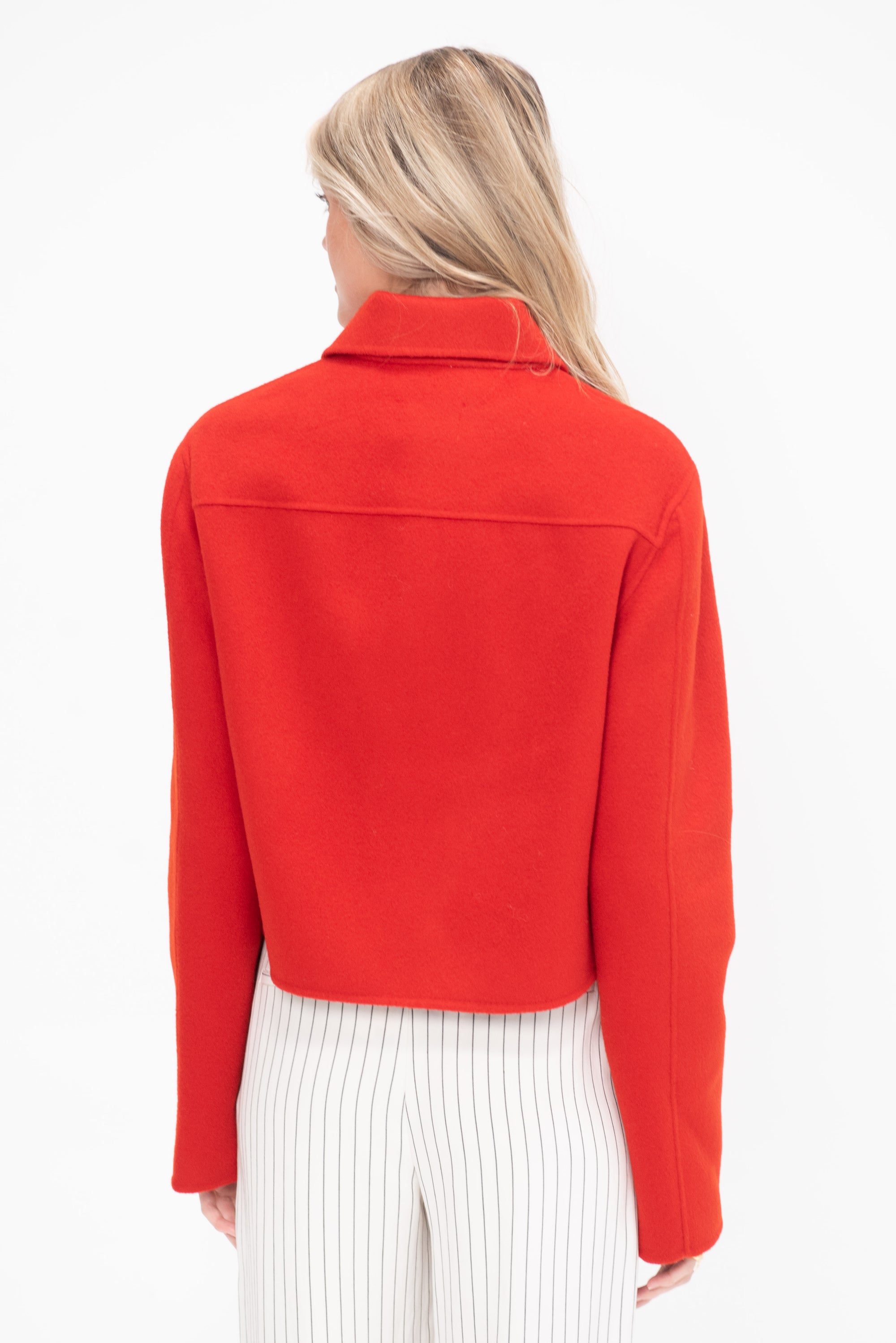 Short Boxy Coat, Tomato