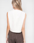 Round Neck Vest, Ivory