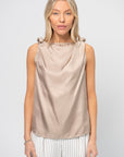 Draped Sleeveless Top, Moonstone Ivory