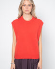 Sleeveless Boxy Top, Chili