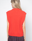 Sleeveless Boxy Top, Chili