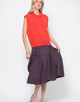 Sleeveless Boxy Top, Chili