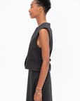 LOULOU STUDIO - Teora Sleeveless Vest, Anthracite