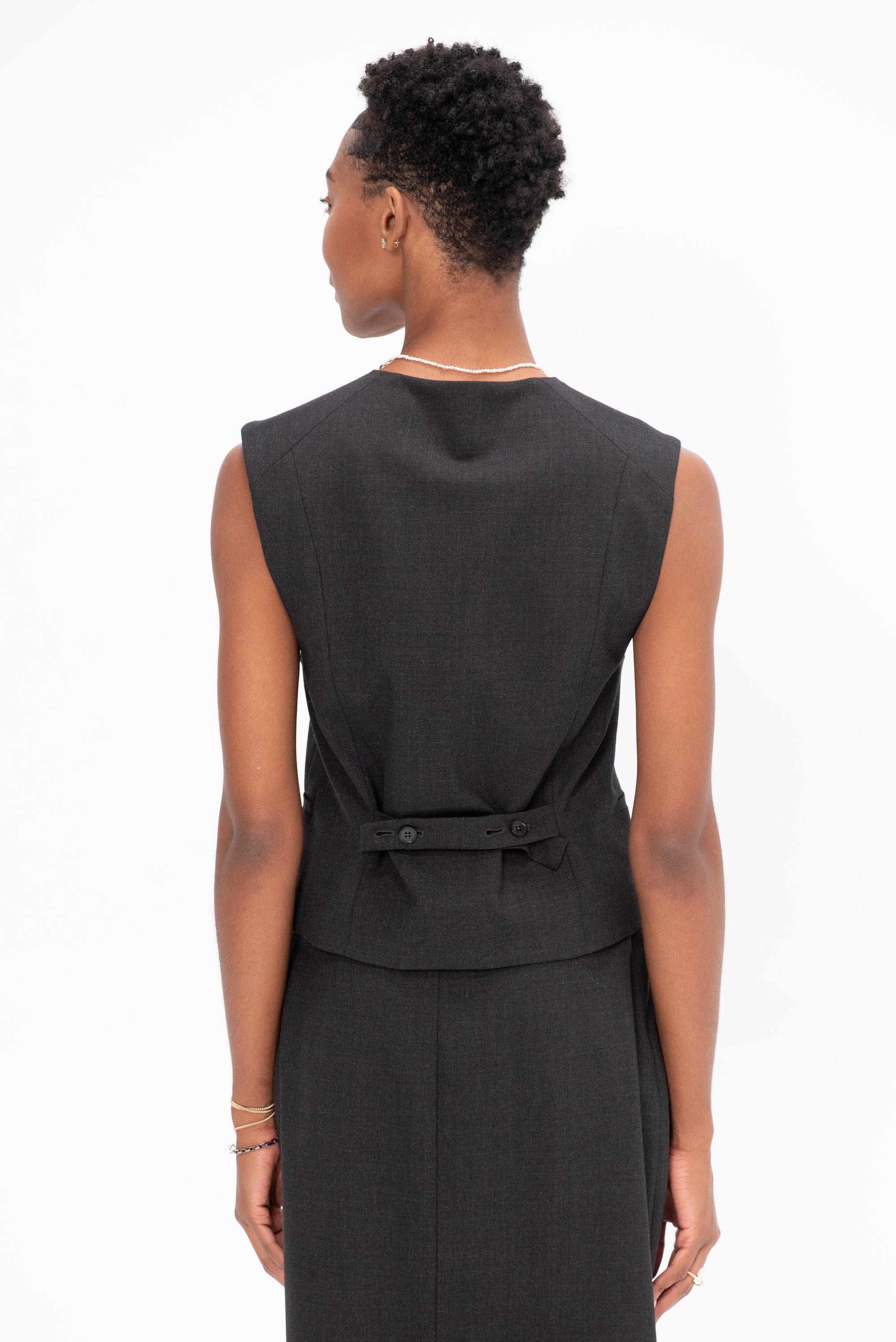 LOULOU STUDIO - Teora Sleeveless Vest, Anthracite