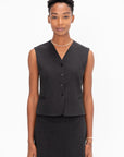 LOULOU STUDIO - Teora Sleeveless Vest, Anthracite