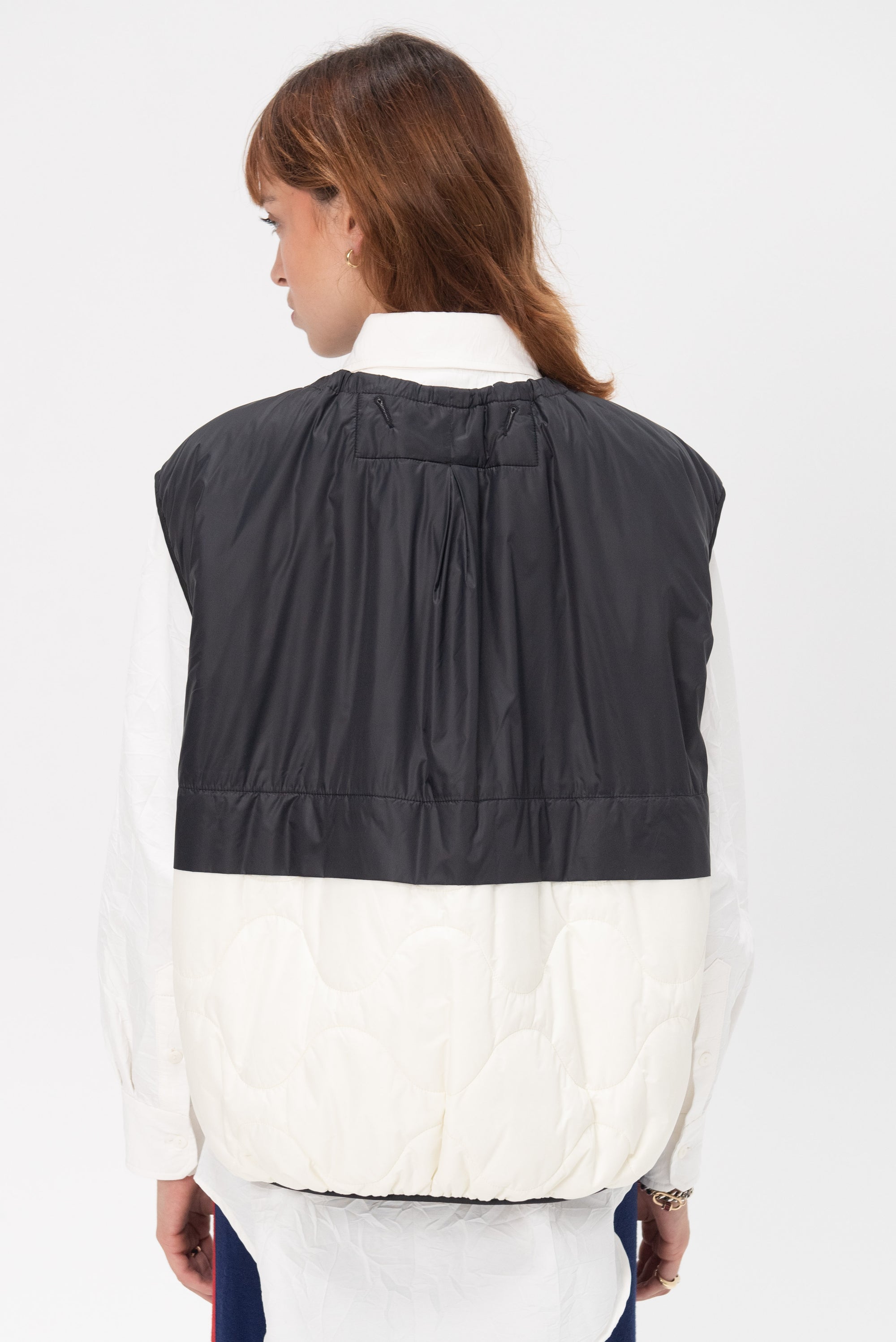 MARFA STANCE - Parachute Vest, Black and White and Stone