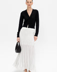 Variegated Pleat Skirt, Off-White