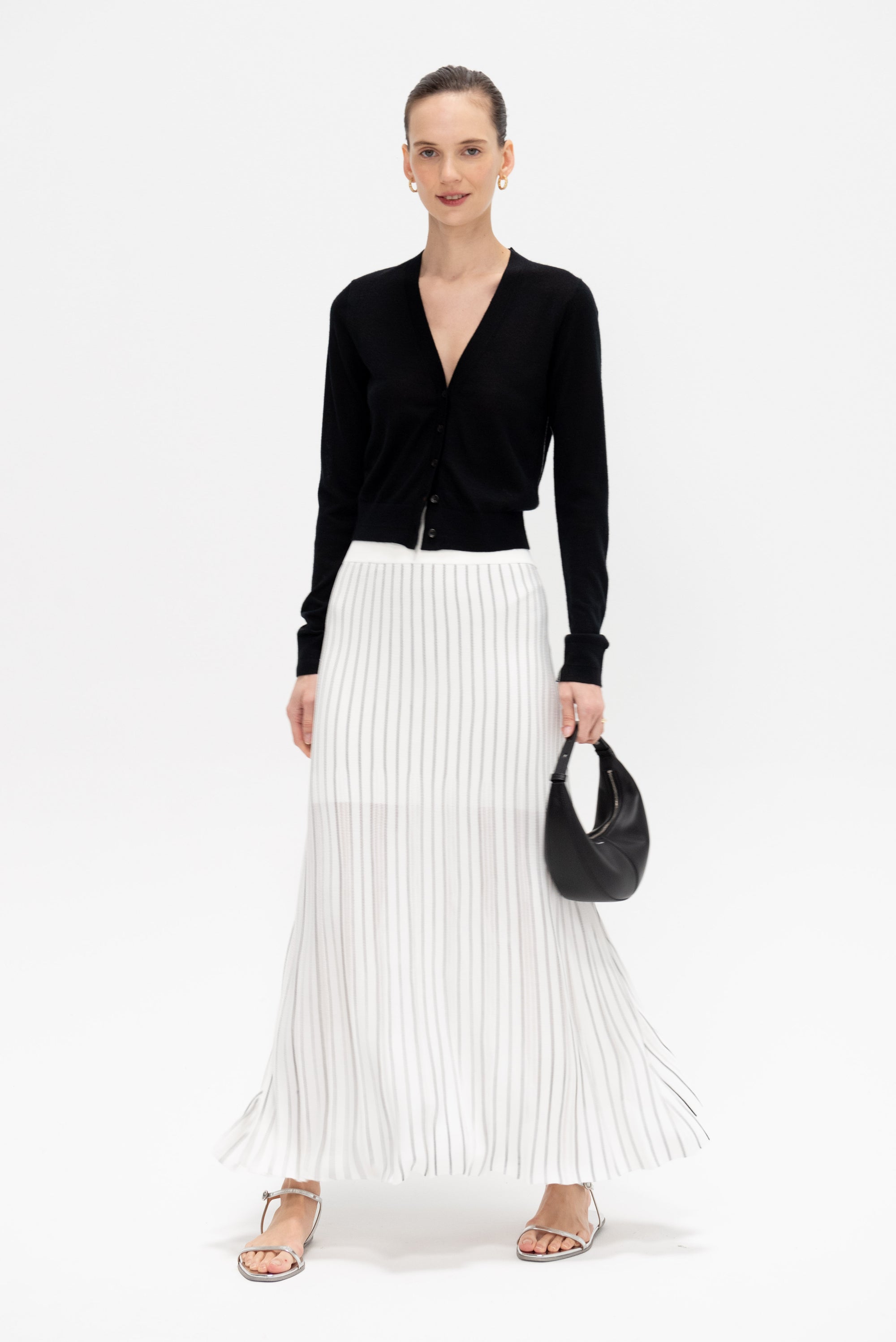 Variegated Pleat Skirt, Off-White