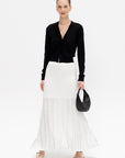 Variegated Pleat Skirt, Off-White