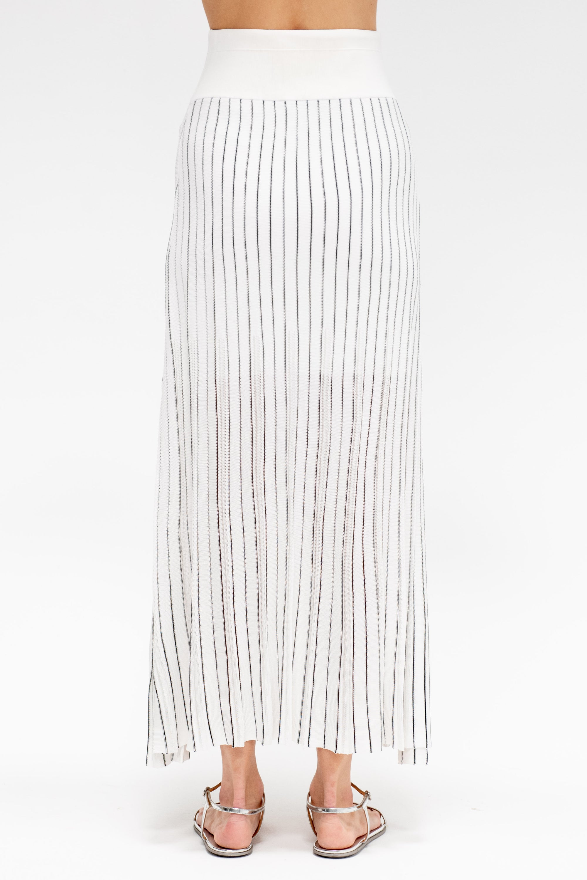 Variegated Pleat Skirt, Off-White