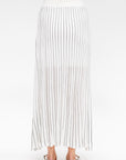 Variegated Pleat Skirt, Off-White