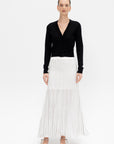 Variegated Pleat Skirt, Off-White