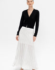 Variegated Pleat Skirt, Off-White