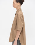 Short Sleeve Oversized Shirt, Walnut