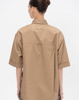 Short Sleeve Oversized Shirt, Walnut