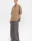 Short Sleeve Oversized Shirt, Walnut