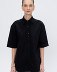 Short Sleeve Oversized Shirt, Black