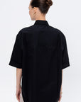 Short Sleeve Oversized Shirt, Black