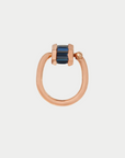 Total Baguette Trundle Lock Ring, Blue Sapphire