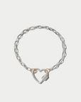 Biker Chain Bracelet, Polished Silver