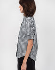 Seersucker Checked Shirt, Black