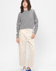 Crew Neck Jumper with Marni Symbol, Neutral Grey