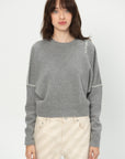 Crew Neck Jumper with Marni Symbol, Neutral Grey