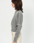 Crew Neck Jumper with Marni Symbol, Neutral Grey