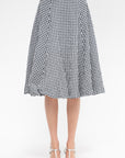 Checked Seersucker Skirt, Black & White