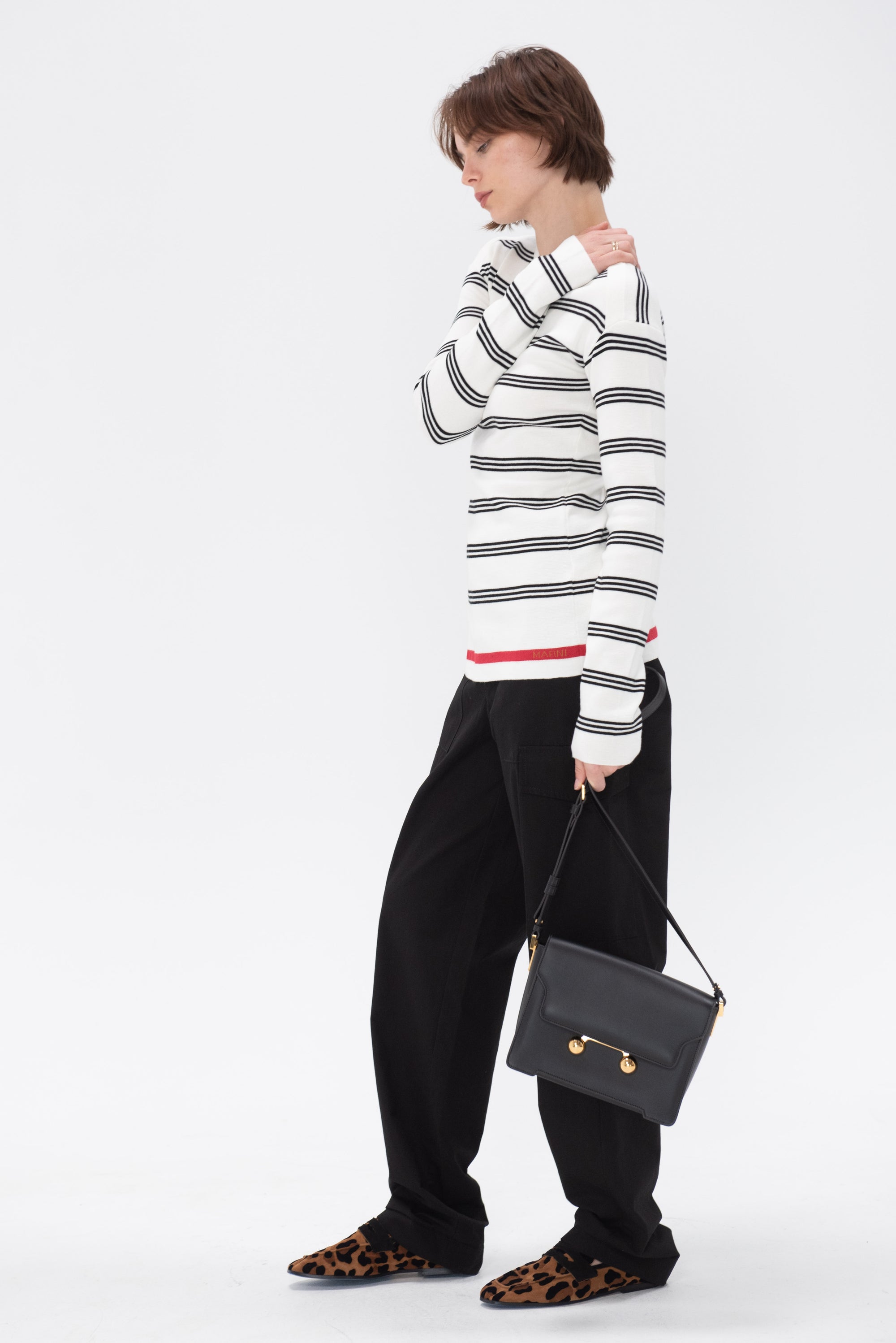 MARNI - Stripe Roundneck Sweater, Alabaster