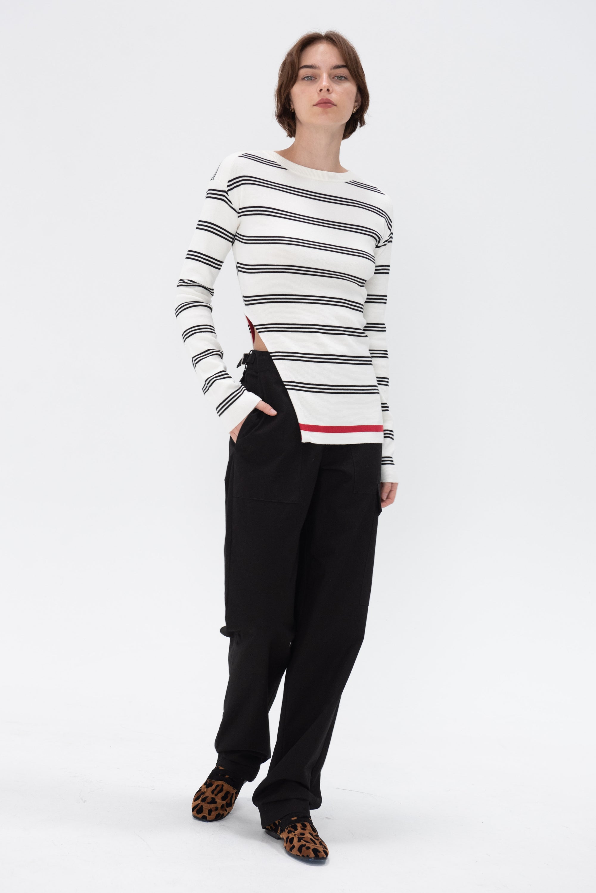 MARNI - Stripe Roundneck Sweater, Alabaster