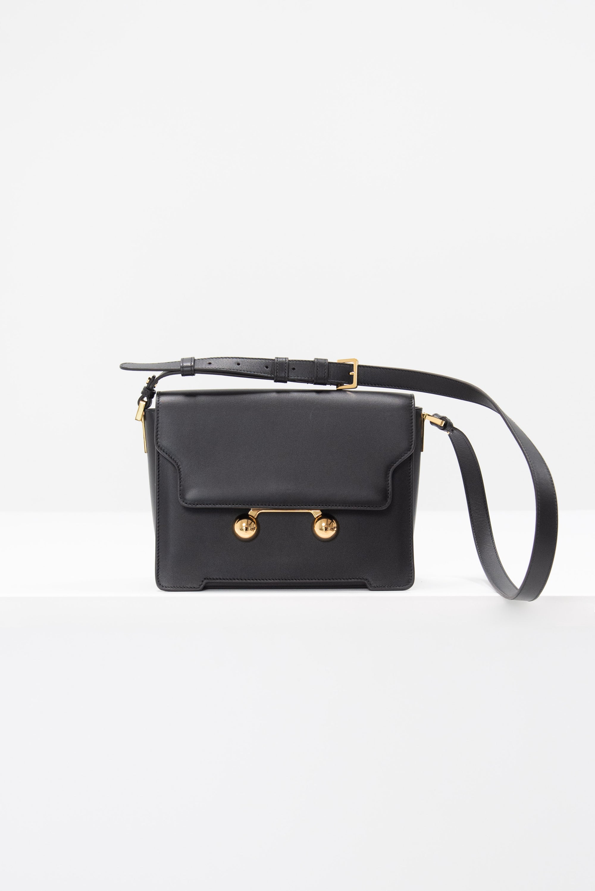 MARNI - Leather Trunkaroo Medium Shoulder Bag, Black