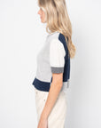 Cashmere Colour Block Polo Shirt, Sodium