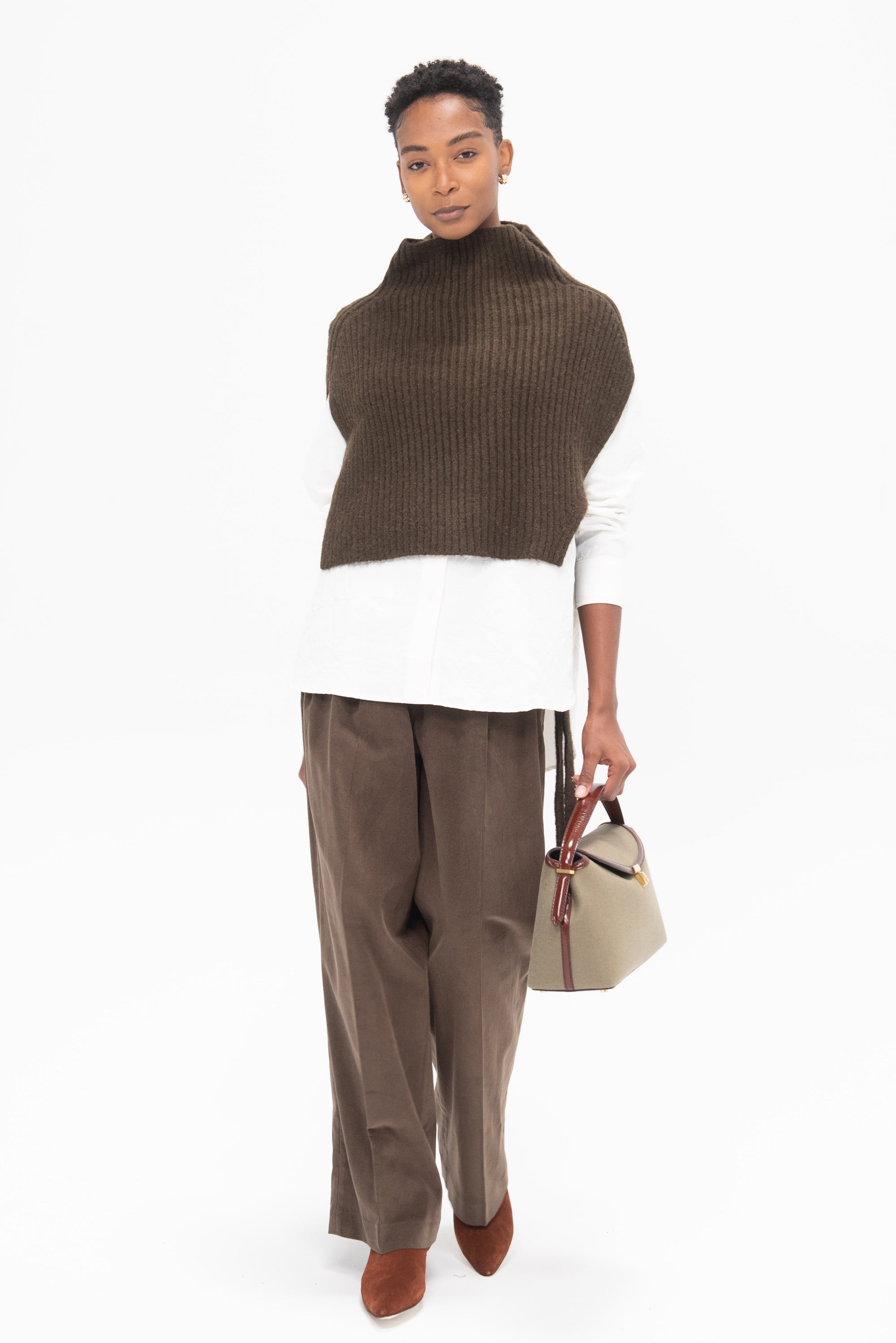 MIJEONG PARK - Neck Warmer, Olive Brown